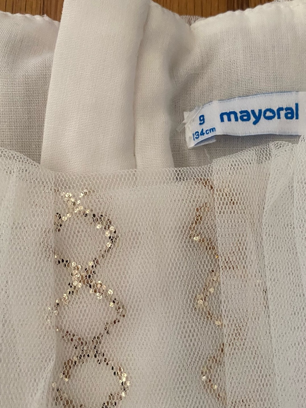 Mayoral White Tiered Pleated Tulle Formal Dress - Picture 4 of 8
